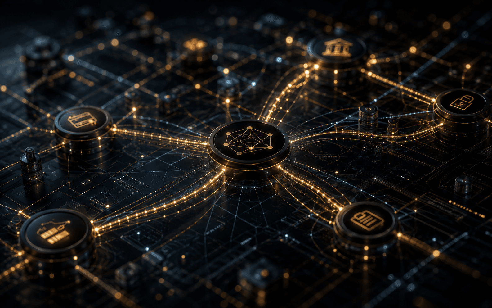 Connected financial network representing API economics